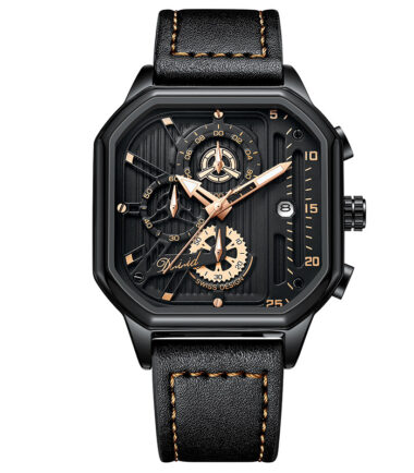 Carlson Raulen Watches for Men Waterproof Luxury Fashion Rectangle Quartz Sports Chronograph Watch
